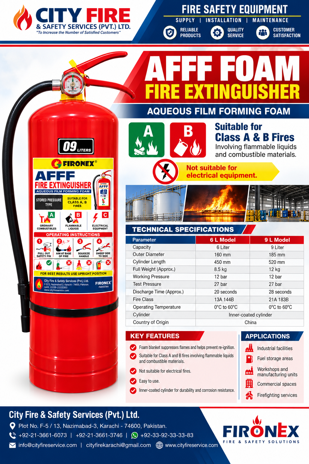Fire Extinguisher Foam type (Aqua Film Forming) - Image 3