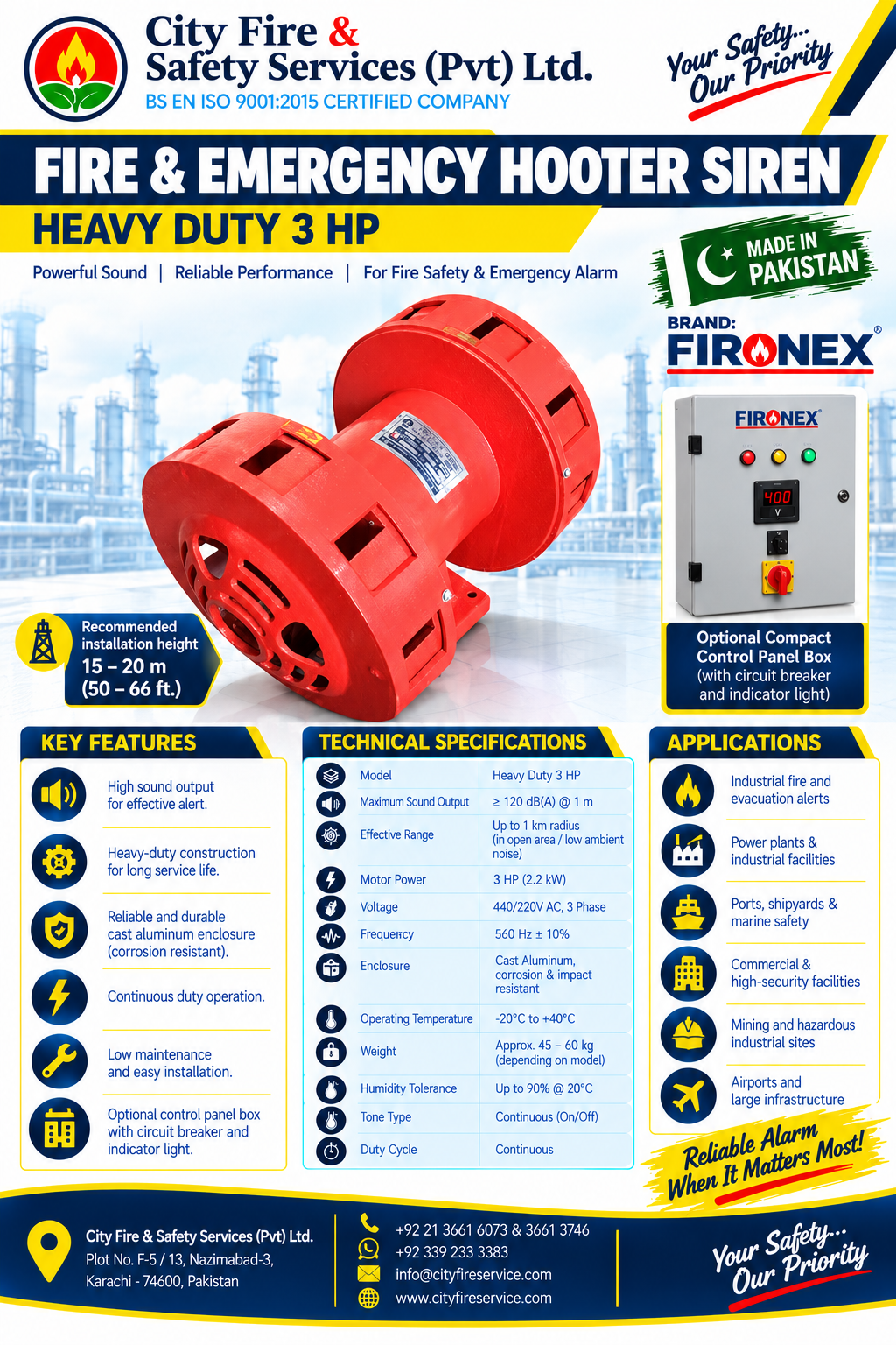 Fire & Emergency Hooter Siren Heavy Duty - Image 3