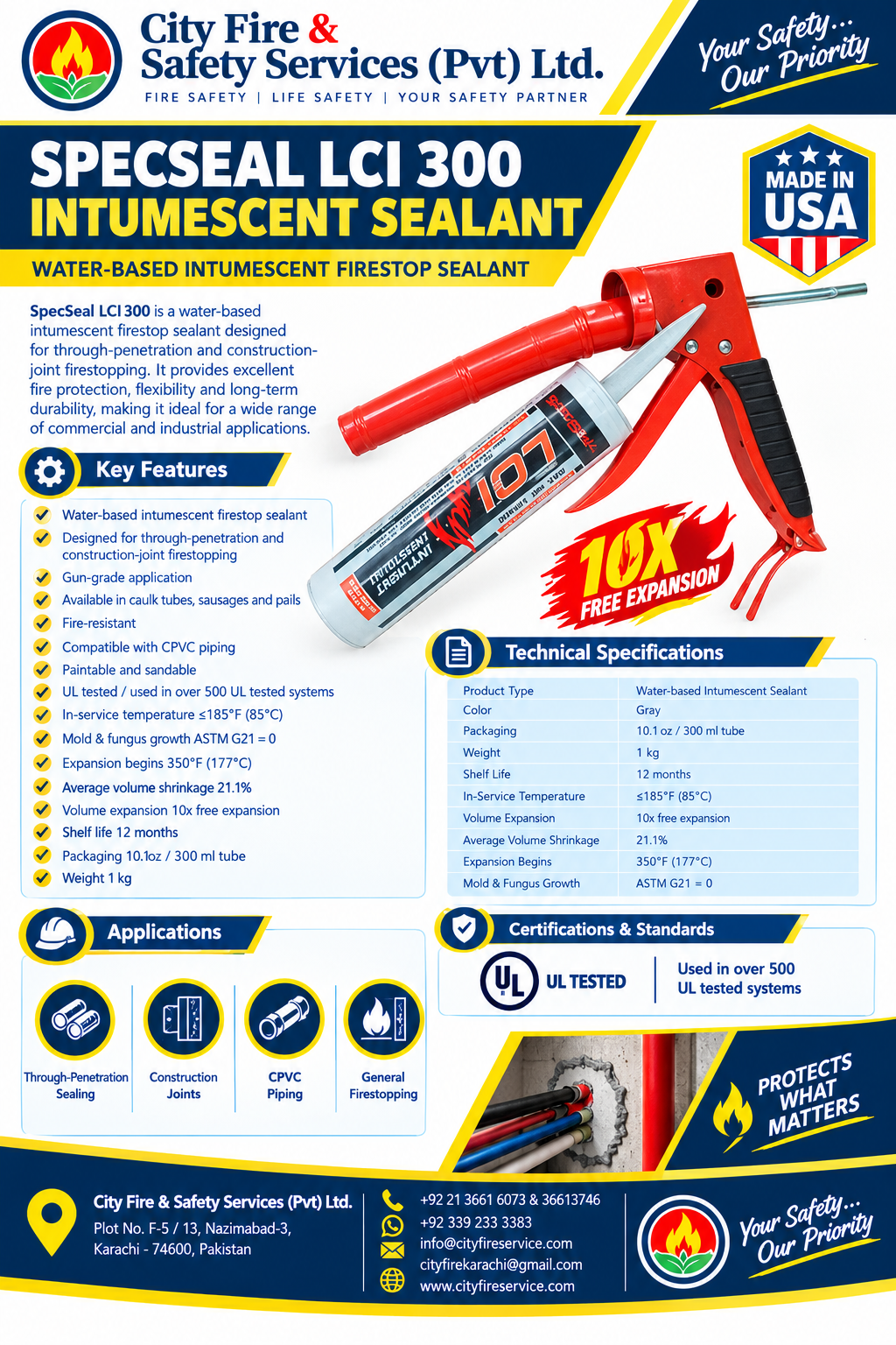 SpecSeal LCI 300 Intumescent Sealant - Image 3
