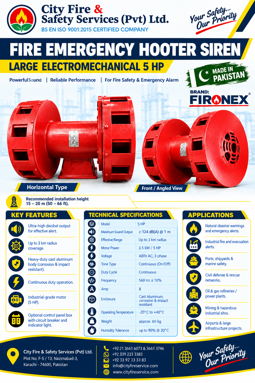 Fire & Emergency Hooter Siren Large Electromechanical 5 HP - Image 5